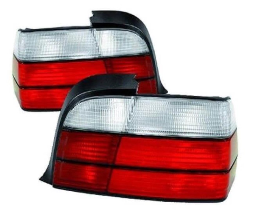 Sport baglygter sæt rød/hvid til BMW E36 3 serie, sedan inkl. M-Pakke og M3