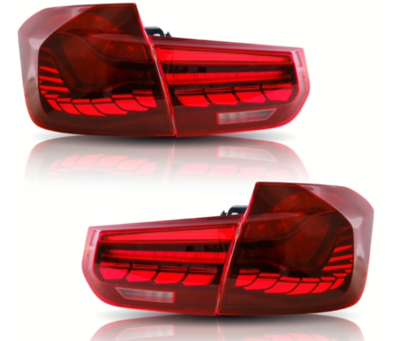 LED baglygter med dynamisk OLED/LED blink, rød til BMW F30 / F35, 3 serie, Sedan, 2011-2019