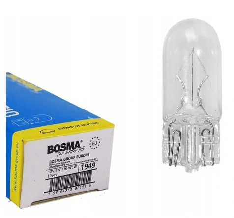 Bosma Pære 12V 5W T10 W5W, Hvid – 1 stk.