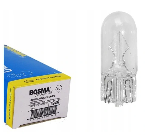 Bosma Pære 12V 5W T10 W5W, Hvid - 1 stk.