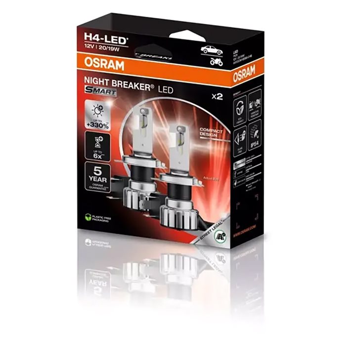 Osram Night Breaker H4-LED Smart 2 stk. ECE Godkendt - 2 stk.