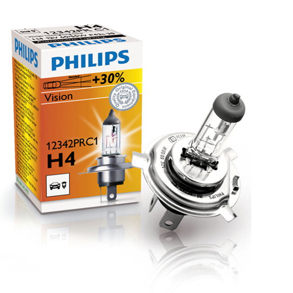 Philips H4 Vision 12V 60/55W P43T-38 - 1 stk.