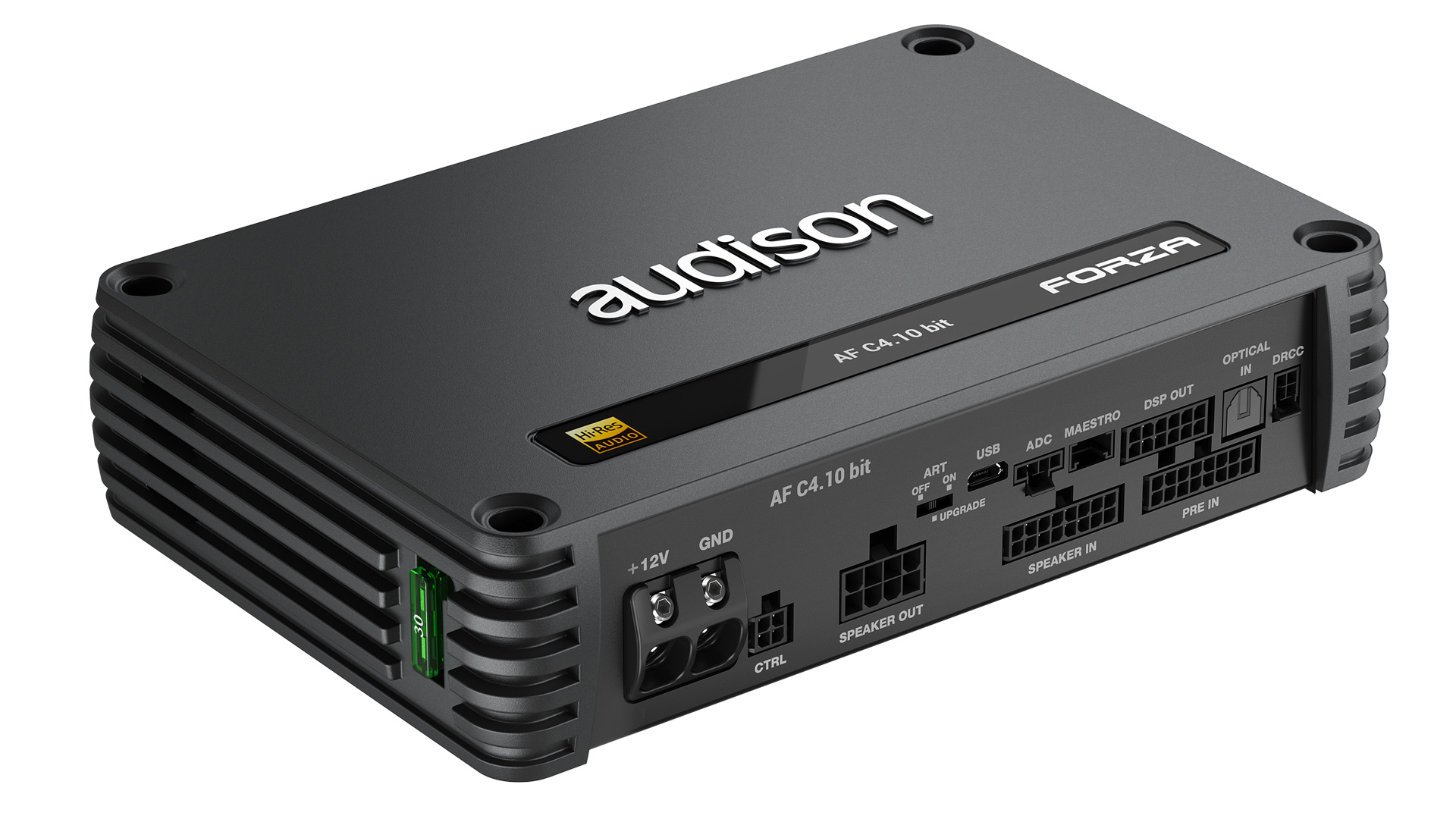 Audison Forza AFC4.10 bit - 4-kanals DSP-forstærker, 4 Ã 150 W