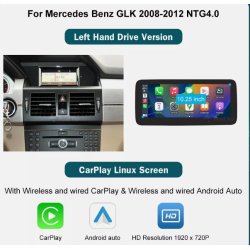 Multimedia m. touch screen, CarPlay, til Mercedes GLK NTG4.0, rgang 2008-2012