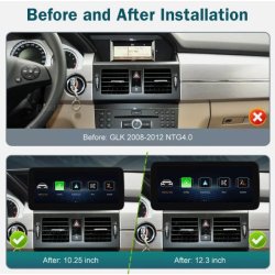 Multimedia m. touch screen, CarPlay, til Mercedes GLK NTG4.0, rgang 2008-2012