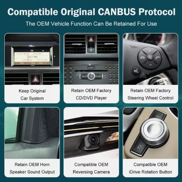 Multimedia m. touch screen, CarPlay, til Mercedes GLK NTG4.0, rgang 2008-2012