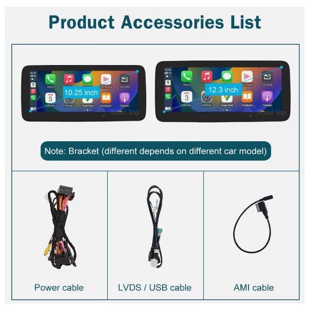 Multimedia m. touch screen, CarPlay, til Mercedes GLK NTG4.0, rgang 2008-2012