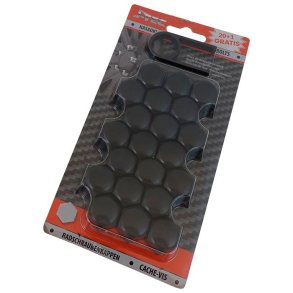 Mtrikskjulere 17 mm, sort m. afmont. vrktj - 20 stk.