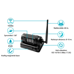 VST HD Wi-Fi kamera m/indbygget batteri og magnet