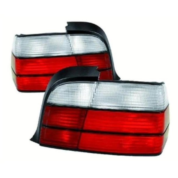 Baglygter til BMW E36 3 serie, Cabrio &amp; Coup� (inkl. M3) � r�d/hvid