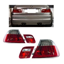 LED baglygter s�t i facelift design til BMW 3-serie E46 Coup� (ikke M3) � r�d/hvid