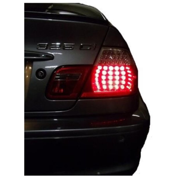 LED baglygter s�t i facelift design til BMW 3-serie E46 Coup� (ikke M3) � r�d/hvid