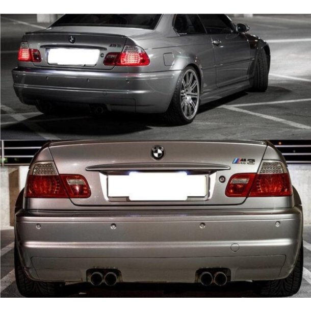 LED baglygter s�t i facelift design til BMW 3-serie E46 Coup� (ikke M3) � r�d/hvid