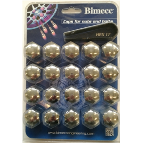 Mtrikskjulere til ch-17 bolte, krom - 20 stk.