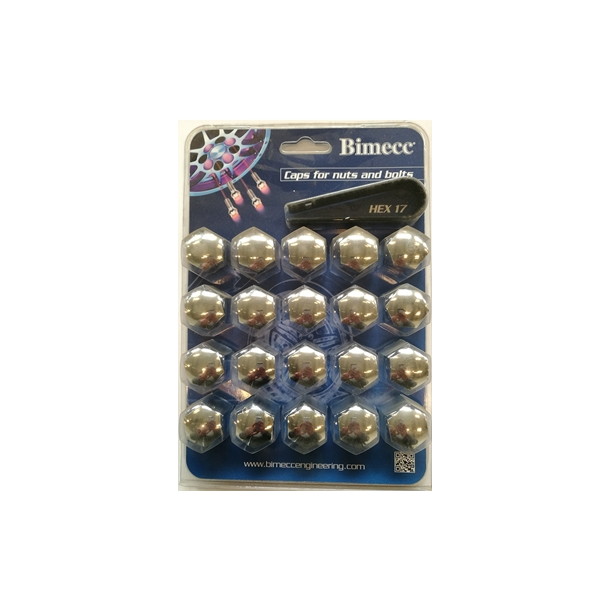 Mtrikskjulere til ch-17 bolte, krom - 20 stk.