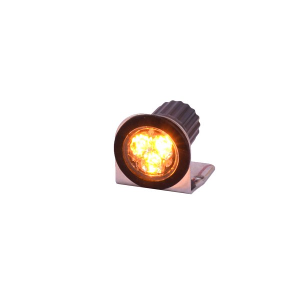Rund LED advarselsblink - gul blink, 3x3W/10-30V
