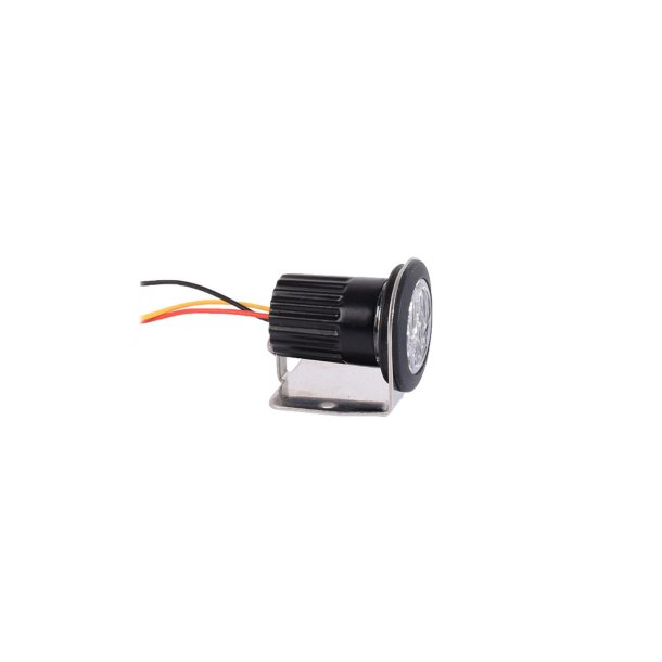 Rund LED advarselsblink - gul blink, 3x3W/10-30V