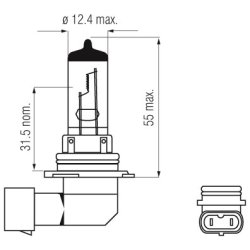 Bosma Pre 12V 55W HB4 9006 P22d HEAVY DUTY - 1 stk.