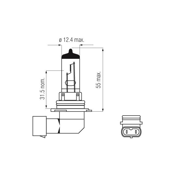 Bosma Pre 12V 55W HB4 9006 P22d HEAVY DUTY - 1 stk.