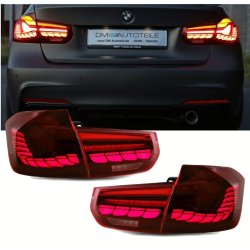 LED baglygter med dynamisk OLED/LED blink, r�d til BMW F30 / F35, 3 serie, Sedan, 2011-2019