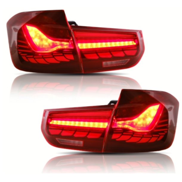 LED baglygter med dynamisk OLED/LED blink, r�d til BMW F30 / F35, 3 serie, Sedan, 2011-2019