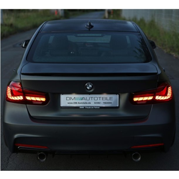 LED baglygter med dynamisk OLED/LED blink, r�d til BMW F30 / F35, 3 serie, Sedan, 2011-2019
