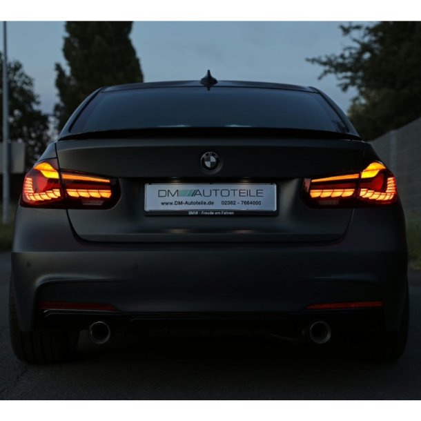 LED baglygter med dynamisk OLED/LED blink, r�d til BMW F30 / F35, 3 serie, Sedan, 2011-2019