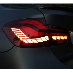 LED baglygter med dynamisk OLED/LED blink, r�d til BMW F30 / F35, 3 serie, Sedan, 2011-2019