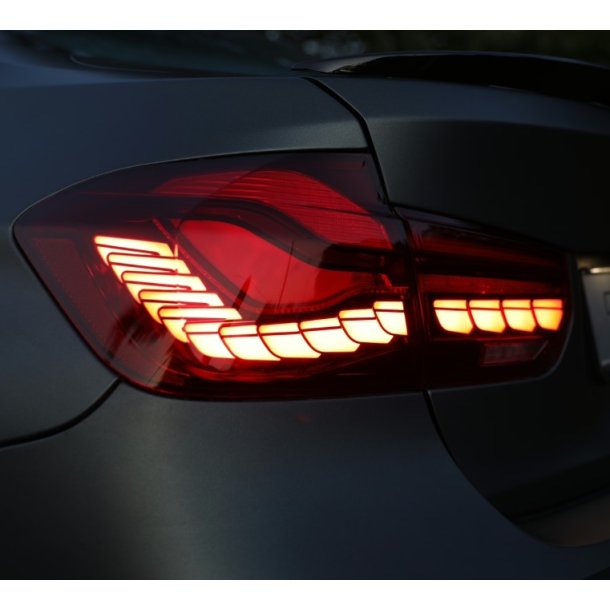LED baglygter med dynamisk OLED/LED blink, r�d til BMW F30 / F35, 3 serie, Sedan, 2011-2019