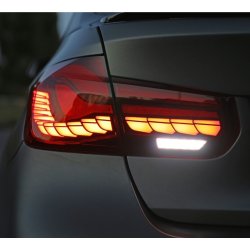 LED baglygter med dynamisk OLED/LED blink, r�d til BMW F30 / F35, 3 serie, Sedan, 2011-2019