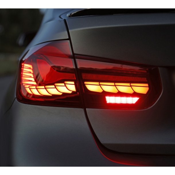 LED baglygter med dynamisk OLED/LED blink, r�d til BMW F30 / F35, 3 serie, Sedan, 2011-2019