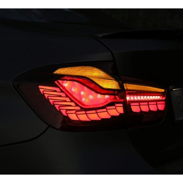 LED baglygter med dynamisk OLED/LED blink, r�d til BMW F30 / F35, 3 serie, Sedan, 2011-2019