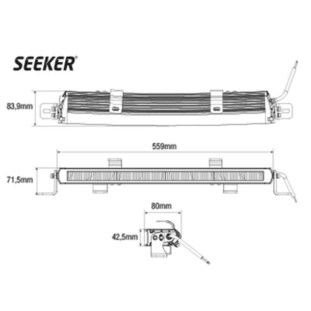 Seeker Ultima 20" Curved LED fjernlysbar - 4800 lumen