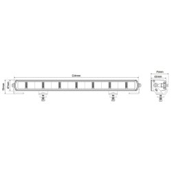 OPTIBEAM Super Captain One 600 Double Ref. - 534 mm LED fjernlysbar