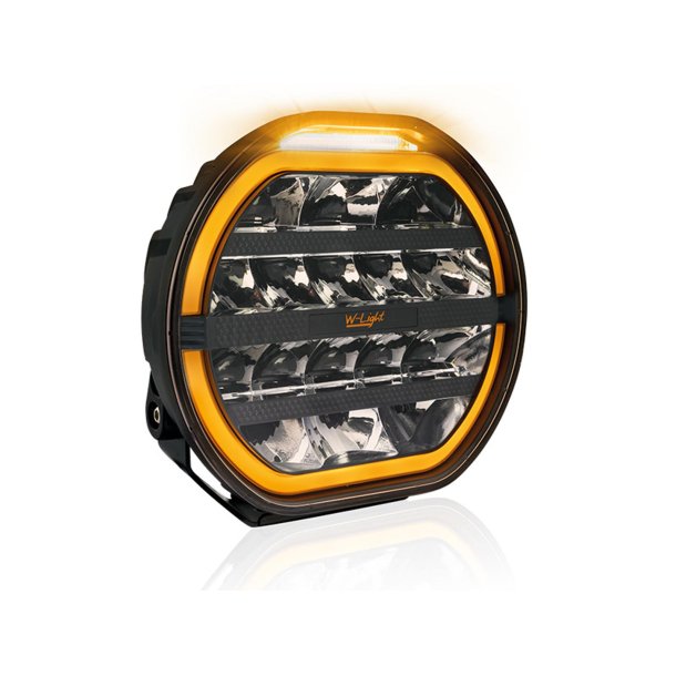 W-LIGHT Fury 9" LED fjernlyslampe - combi m. advarselslys
