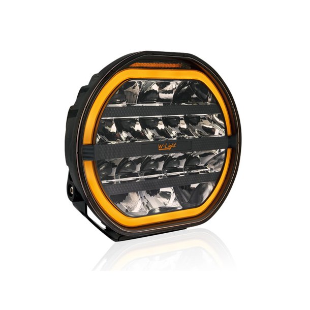 W-LIGHT Fury 9" LED fjernlyslampe - combi m. advarselslys