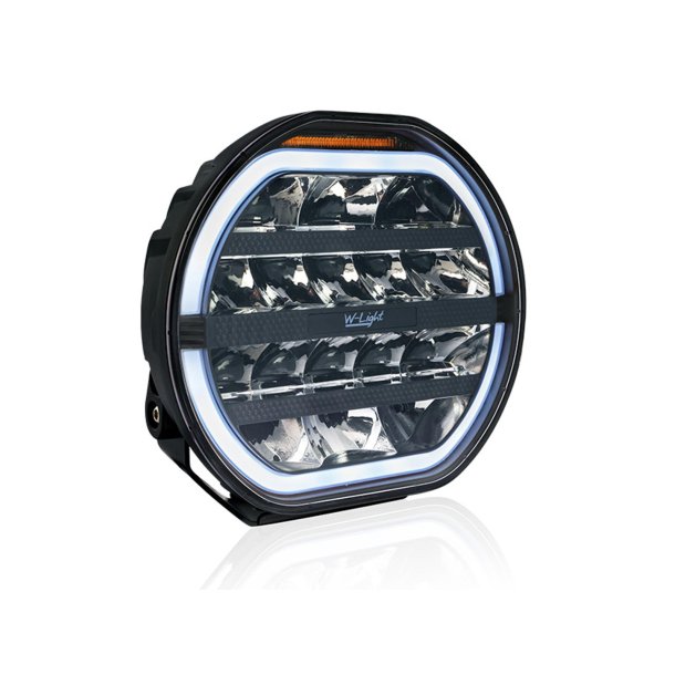 W-LIGHT Fury 9" LED fjernlyslampe - combi m. advarselslys