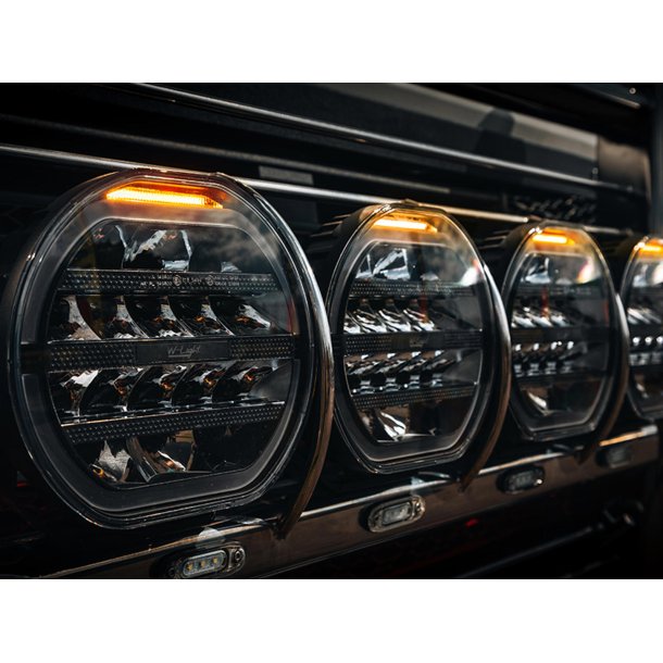 W-LIGHT Fury 9" LED fjernlyslampe - combi m. advarselslys