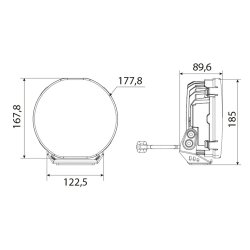 W-LIGHT Fury 7" LED fjernlyslampe - combi m. advarselslys