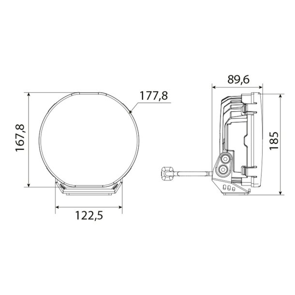 W-LIGHT Fury 7" LED fjernlyslampe - combi m. advarselslys