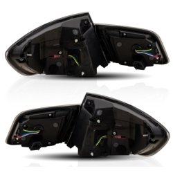 OLED baglygter s�t med dynamiske blink i sort/r�gfarvet til BMW 5-serie F10 sedan, 2011-2019