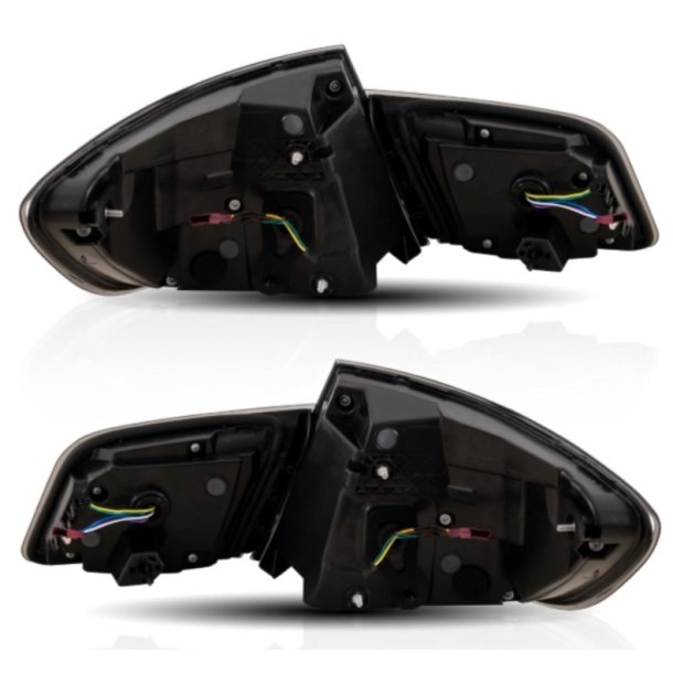 OLED baglygter s�t med dynamiske blink i sort/r�gfarvet til BMW 5-serie F10 sedan, 2011-2019