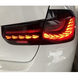 OLED baglygter s�t med dynamiske blink i sort/r�gfarvet til BMW 5-serie F10 sedan, 2011-2019