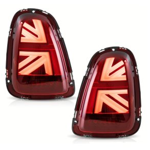 LED baglygter med Union Jack design i r�d/klar til Mini R56, R57, R58 og R59