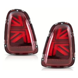 LED baglygter med Union Jack design i r�d/klar til Mini R56, R57, R58 og R59