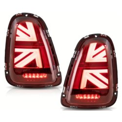 LED baglygter med Union Jack design i r�d/klar til Mini R56, R57, R58 og R59