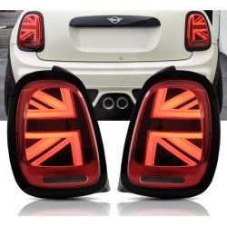 LED baglygter s�t med dynamiske blink (Union Jack) r�d/klar til Mini Cooper F55, F56 og F57