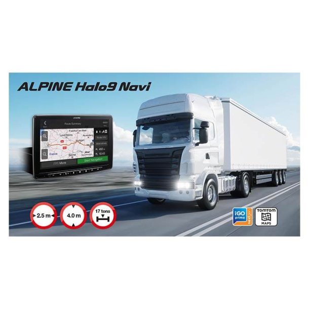 Alpine INE-F904DC Halo9 med navigation og truck kort