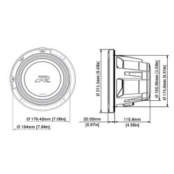 Alpine R2-W8D4 8" Aktiv Subwoofer 4 ohm, R-Serie