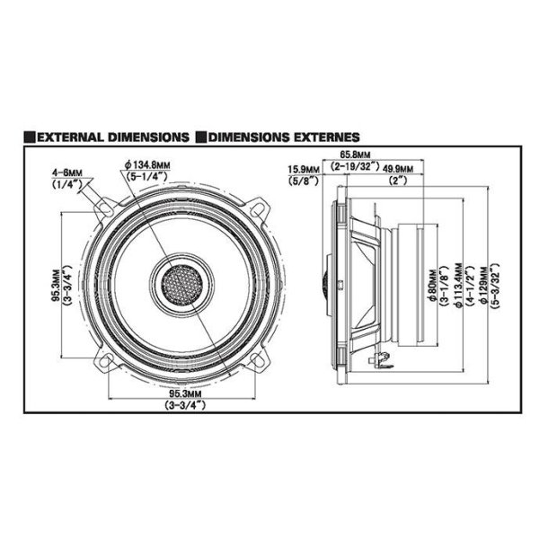 Alpine S2-S50 13 cm Hjttaler Coaxial 2 vejs